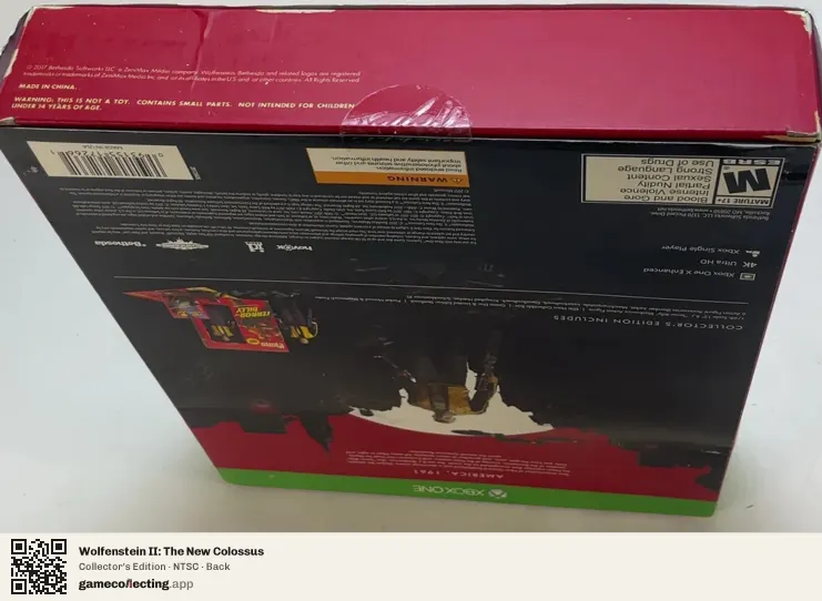 Wolfenstein II: The New Colossus Xbox One, NTSC box back
