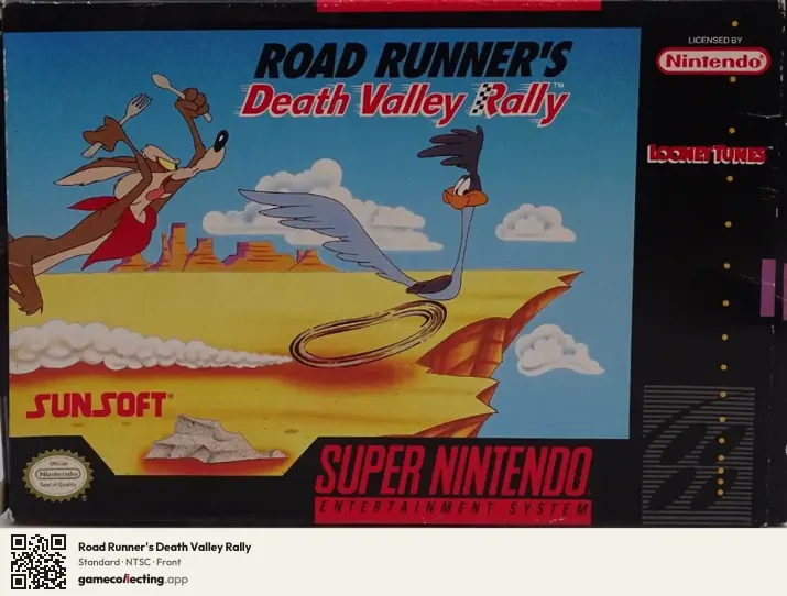 Road Runner's Death Valley Rally Super Nintendo Entertainment System, NTSC box front