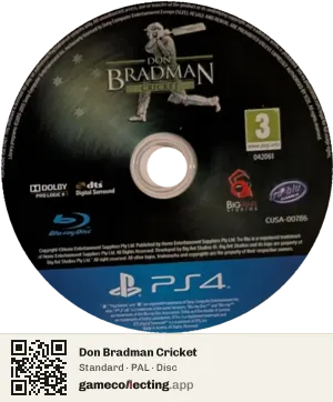Don Bradman Cricket PlayStation 4, PAL disc