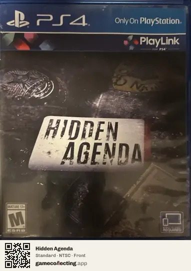 Hidden Agenda PlayStation 4, NTSC box front