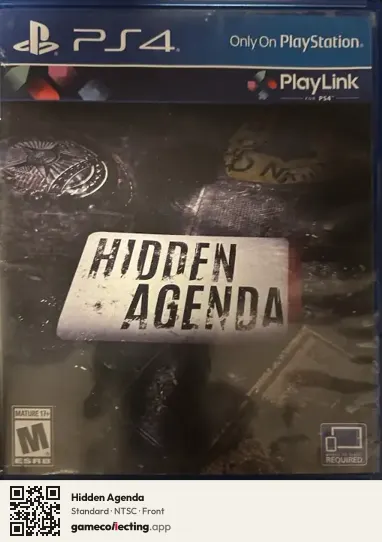 Hidden Agenda PlayStation 4, NTSC box front