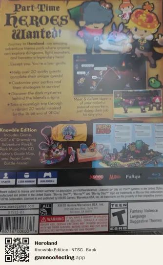 Heroland PlayStation 4, NTSC box back