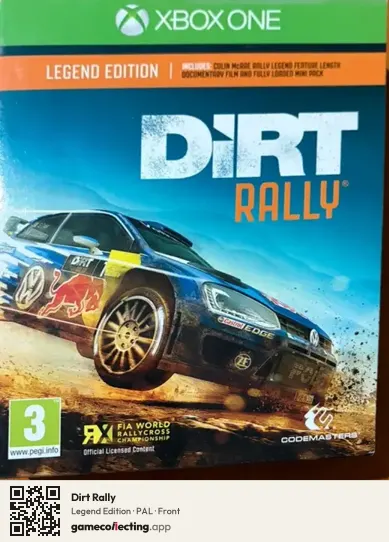 Dirt Rally Xbox One, PAL box front