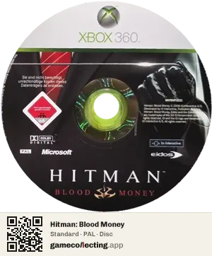 Hitman: Blood Money Xbox 360, PAL disc