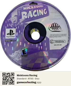 Nicktoons Racing PlayStation, NTSC disc