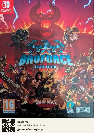 Broforce Nintendo Switch, PAL box front