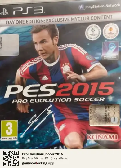 Pro Evolution Soccer 2015 PlayStation 3, Italy box front