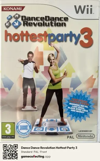 Dance Dance Revolution Hottest Party 3 Nintendo Wii, PAL box front