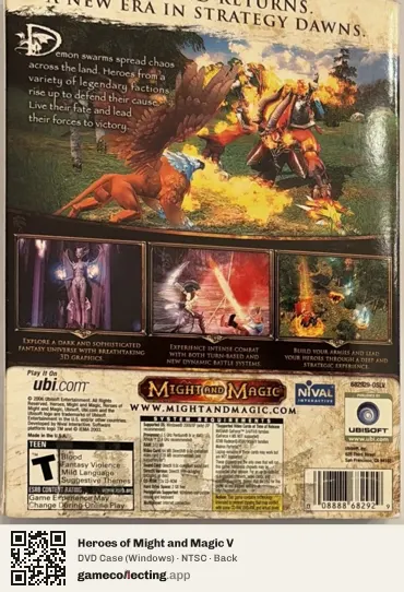 Heroes of Might and Magic V Computer, NTSC box back