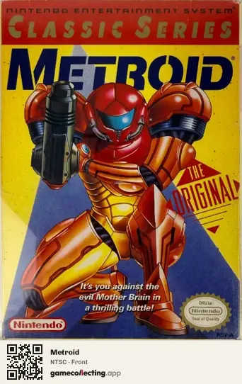 Metroid Nintendo Entertainment System, NTSC box front