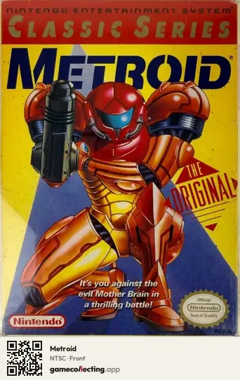 Metroid Nintendo Entertainment System, NTSC box front