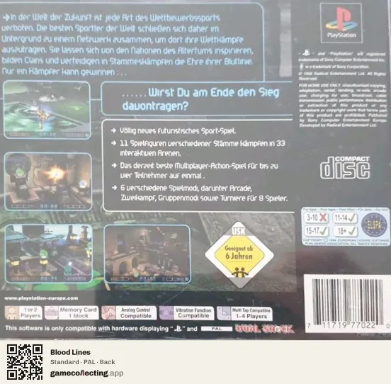 Blood Lines PlayStation, PAL box back