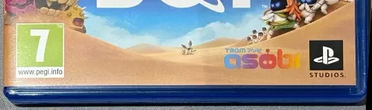 Astro Bot, the PEGI square on its front
