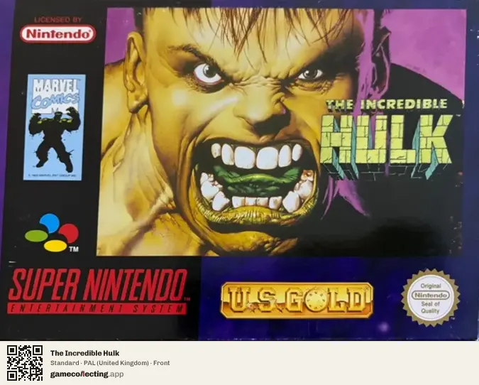 The Incredible Hulk Super Nintendo Entertainment System, United Kingdom box front