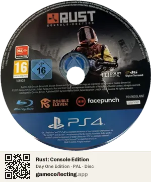 Rust: Console Edition PlayStation 4, PAL disc