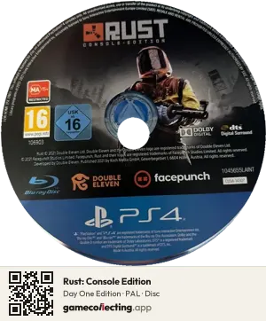 Rust: Console Edition PlayStation 4, PAL disc
