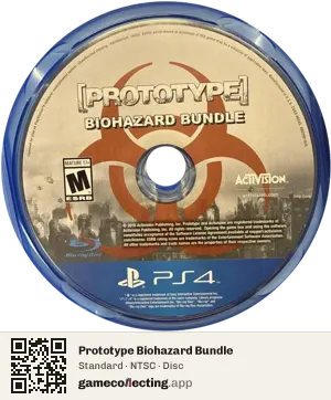 Prototype Biohazard Bundle PlayStation 4, NTSC disc