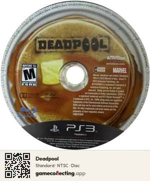 Deadpool PlayStation 3, NTSC disc