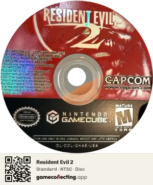 Resident Evil 2 Nintendo GameCube, NTSC disc