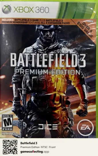 Battlefield 3 Xbox 360, NTSC box front