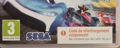 Team Sonic Racing, the PEGI square on its front