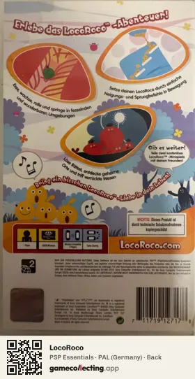 LocoRoco PlayStation Portable, Germany box back