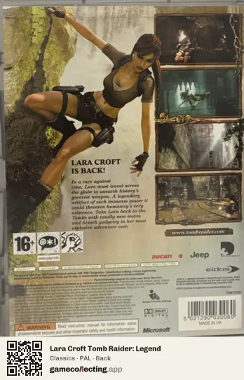 Lara Croft Tomb Raider: Legend Xbox 360, PAL box back