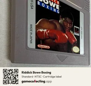 Riddick Bowe Boxing Game Boy, NTSC cartridge label