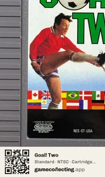 Goal! Two Nintendo Entertainment System, NTSC cartridge label