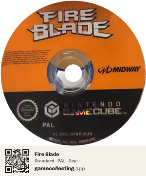 Fire Blade Nintendo GameCube, PAL disc