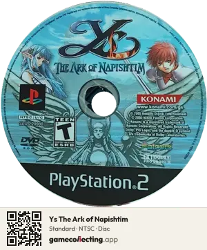 Ys The Ark of Napishtim PlayStation 2, NTSC disc