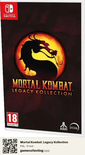 Mortal Kombat: Legacy Kollection Nintendo Switch, PAL box front