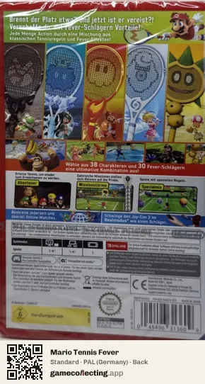 Mario Tennis Fever Nintendo Switch 2, Germany box back