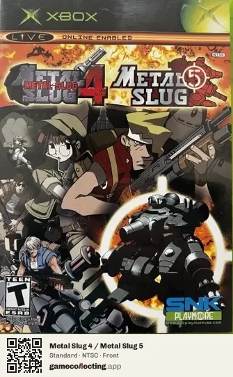 Metal Slug 4 / Metal Slug 5 Xbox, NTSC box front