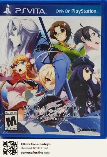 XBlaze Code: Embryo PlayStation Vita, NTSC box front