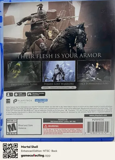 Mortal Shell PlayStation 5, NTSC box back