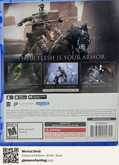 Mortal Shell PlayStation 5, NTSC box back