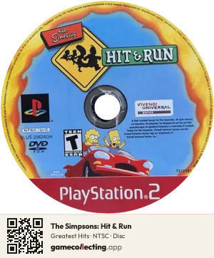 The Simpsons: Hit & Run PlayStation 2, NTSC disc