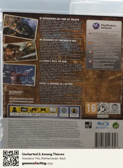 Uncharted 2: Among Thieves PlayStation 3, Netherlands box back
