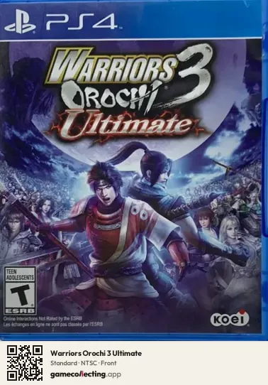 Warriors Orochi 3 Ultimate PlayStation 4, NTSC box front