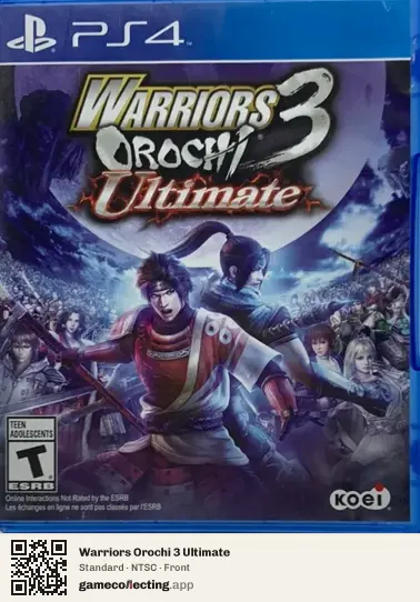 Warriors Orochi 3 Ultimate PlayStation 4, NTSC box front