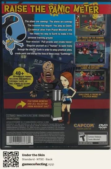 Under the Skin PlayStation 2, NTSC box back