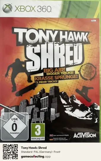 Tony Hawk: Shred Xbox 360, Germany box front