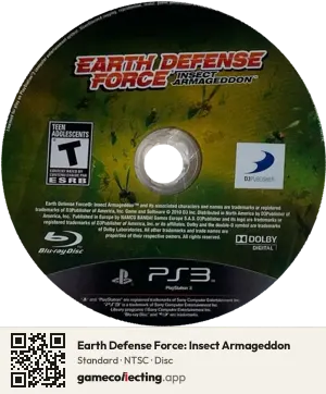 Earth Defense Force: Insect Armageddon PlayStation 3, NTSC disc
