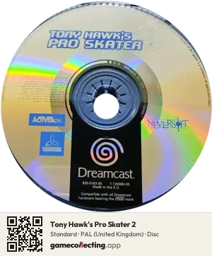 Tony Hawk's Pro Skater 2 Sega Dreamcast, PAL disc