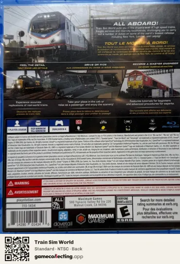 Train Sim World PlayStation 4, NTSC box back