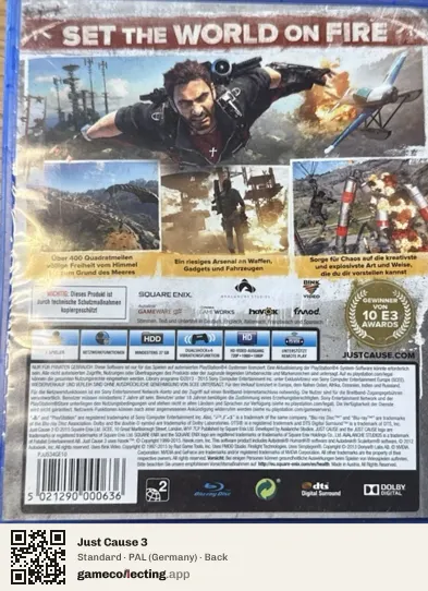 Just Cause 3 PlayStation 4, Germany box back
