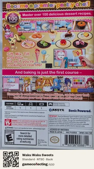 Waku Waku Sweets Nintendo Switch, NTSC box back