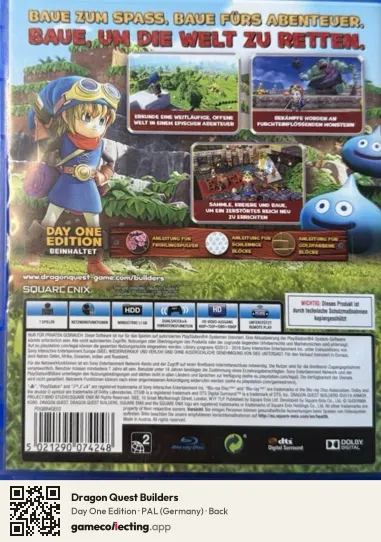Dragon Quest Builders PlayStation 4, Germany box back