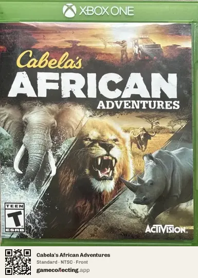 Cabela's African Adventures Xbox One, NTSC box front